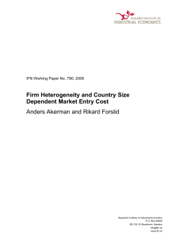 Firm Heterogeneity and Country Size Dependent Market Entry Cost