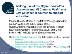 Making use of the Higher Education Academy and