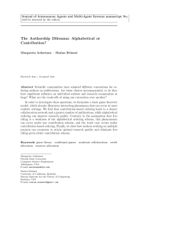 Alphabetical or Contribution?