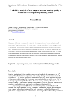 Profitability analysis of a strategy to increase housing quality in
