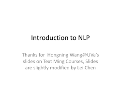 Introduction to NLP