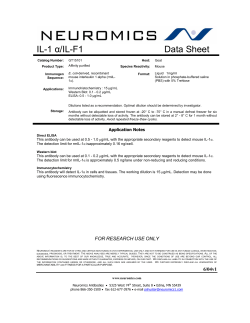 IL-1 &alpha;/IL-F1 Data Sheet