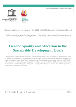 Gender equality and education in the sustainable development goals