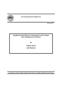 STATE BANK OF PAKISTAN Equilibrium Real Effective Exchange