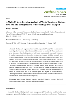 A Multi-Criteria Decision Analysis of Waste Treatment