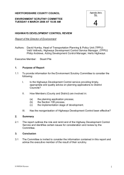 Agenda Item 4 - Highways Development Control Review