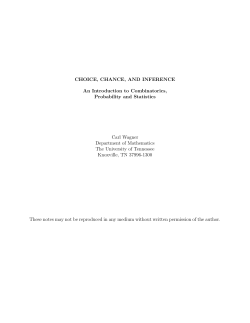 CHOICE, CHANCE, AND INFERENCE An Introduction to