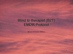 Blind to therapist (B2T) EMDR Protocol