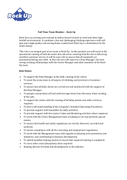 Full Time Team Member &ndash; Rock Up Rock Up is an exciting new