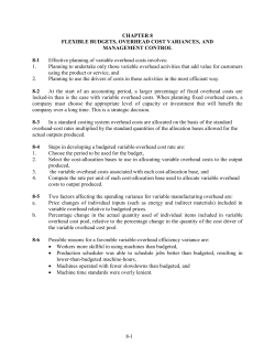 Spending variance Efficiency variance