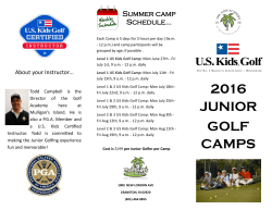2016 junior golf camps