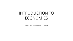 INTRODUCTION TO ECONOMICS
