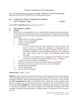Amendments to USTA Regulations, 2017