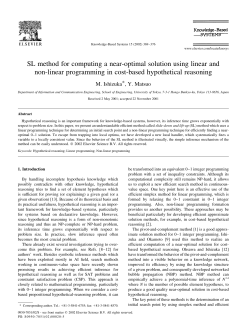 SL method for computing a near-optimal solution using linear and