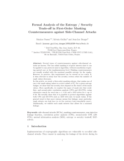 Formal Analysis of the Entropy / Security Trade-off in First