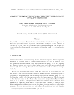 COMPLETE CHARACTERIZATION OF SUBSTITUTION