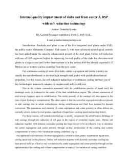 Internal quality improvement of slabs cast from caster 3