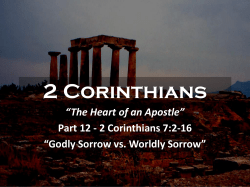 Godly Sorrow vs. Worldly Sorrow