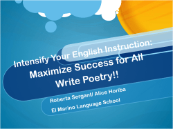 Intensify Your English Instruction Maximize Success for All Write
