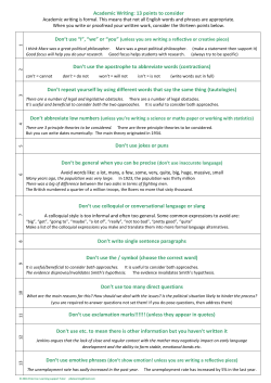 Academic Writing: 10 points to consider