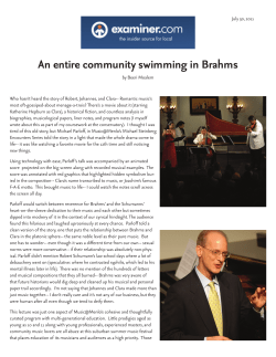An entire community swimming in Brahms