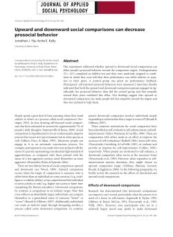 Upward and downward social comparisons can decrease prosocial