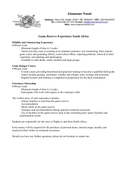 Closeman Travel Game Reserve Experience South Africa