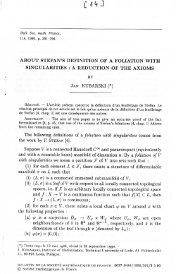 ABOUT STEFAN`S DEFINITION OF A FOLIATION WITH SINGULARITIES : A