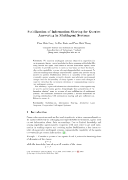 Stabilization of Information Sharing for Queries Answering in