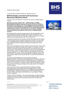 BHS-Sonthofen presented with the German Resources Efficiency