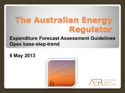 Expenditure forecast assessment guideline