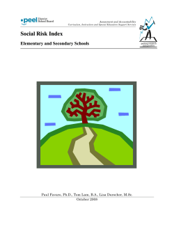 Social Risk Index - City of Mississauga