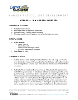Career Clusters - Office of Superintendent of Public Instruction