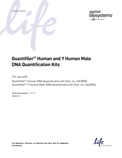 Quantifiler® Human and Y Human Male DNA Quantification Kits
