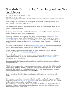 Scientists Turn To The Crowd In Quest For New Antibiotics by ALAN