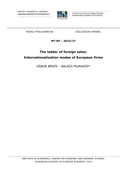 The ladder of foreign sales: Internationalization modes of