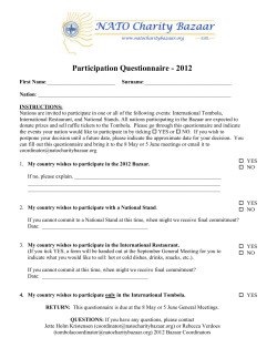 Participation Questionnaire - 2012