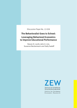 The Behavioralist Goes to School: Leveraging Behavioral