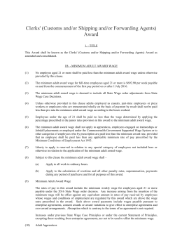 Clerks` (Customs and/or Shipping and/or Forwarding Agents) Award