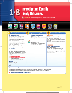 Investigating Equally Likely Outcomes - Everyday Math