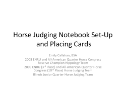 Horse Judging Notebook Set-Up and Placing Cards