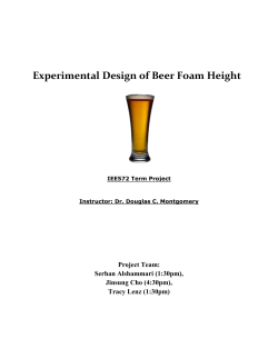 Experimental Design of Beer Foam Height
