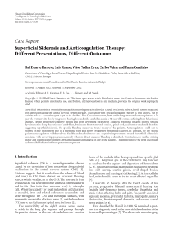 Case Report Superficial Siderosis and Anticoagulation