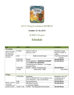 2015 Retreat SCHEDULE