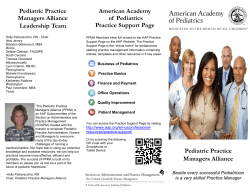 Pediatric Practice Managers Alliance Leadership Team