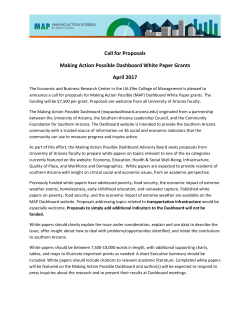 Call for Proposals Making Action Possible Dashboard White