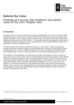 Behind the riots: Findings of a survey into