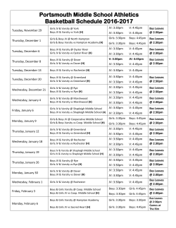 Portsmouth Middle School Athletics Basketball