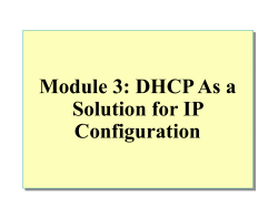 Module 3: Developing a DHCP Strategy