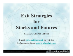Exit Strategies for Stocks and Futures - Community